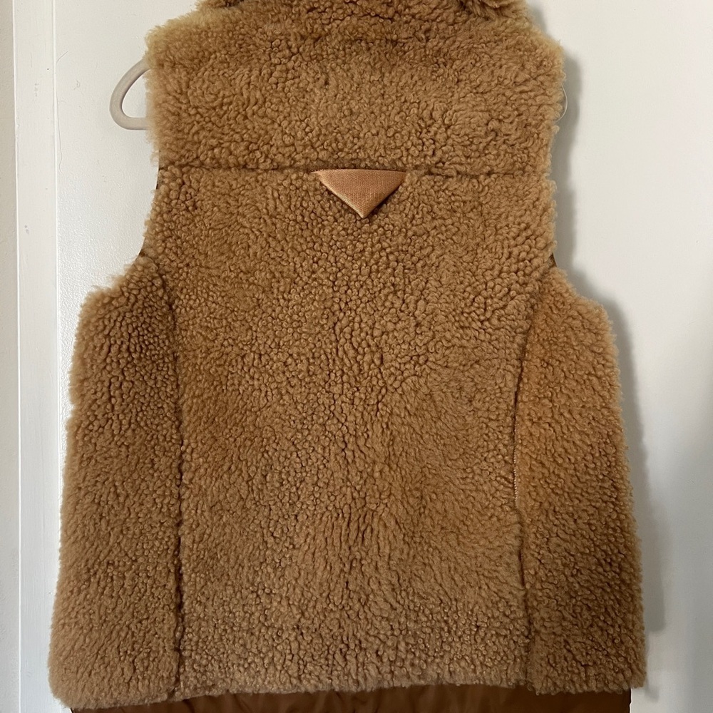Coach Shearling Leather Tan Vest Jacket Outerwear BNWT - Picture 4 of 12